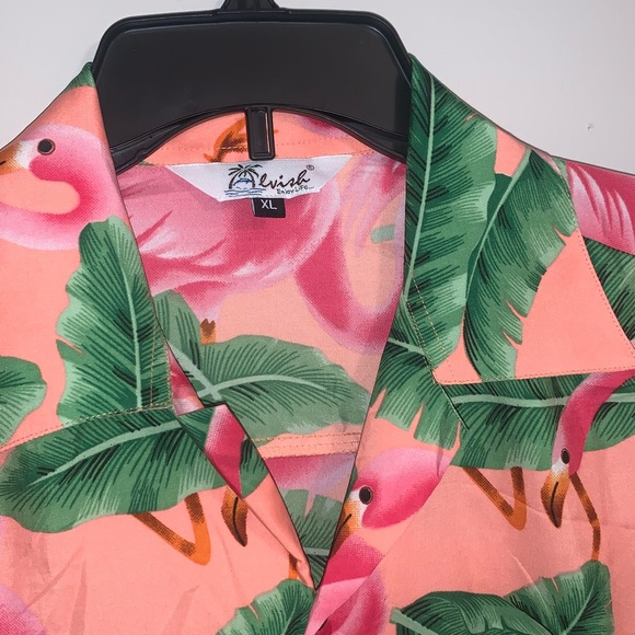 Alvish Men’s Hawaiian Flamingo Shirt XL - Picture 10 of 12